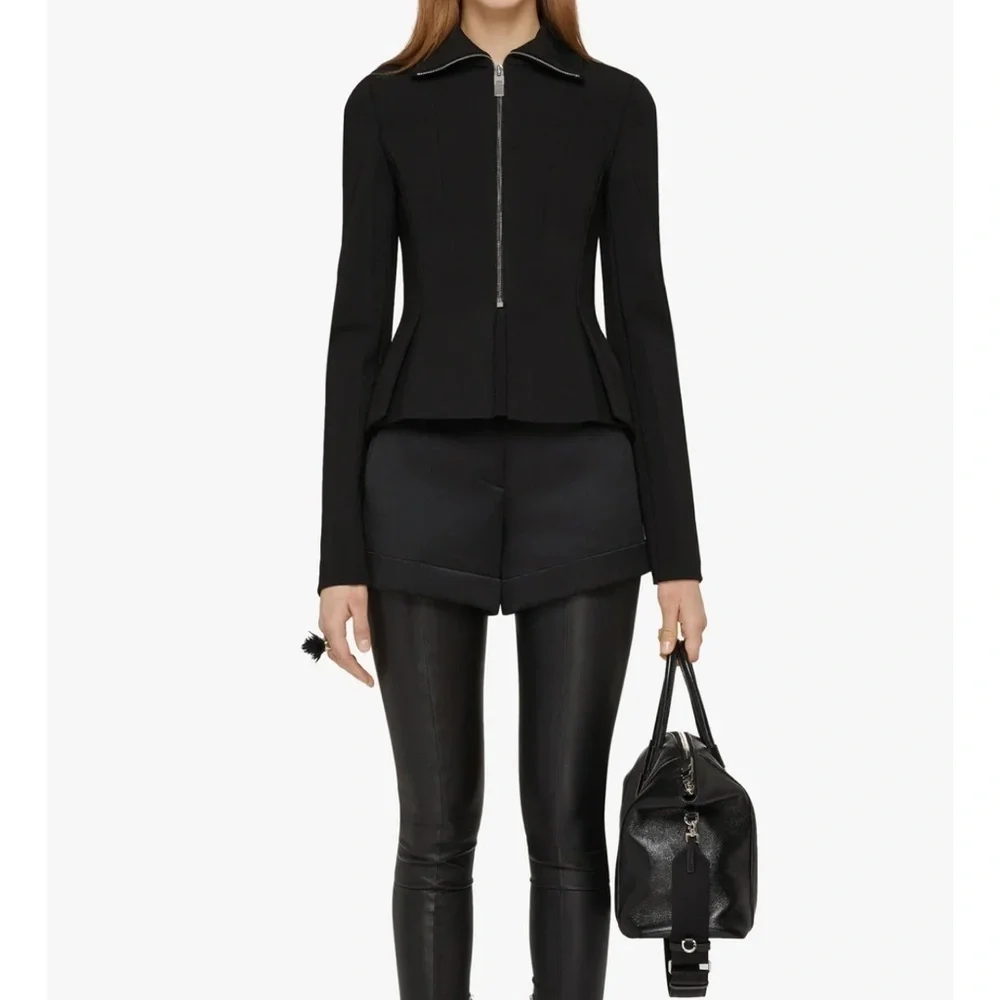 New Givenchy Peplum Wool-Mohair Zip Up Jacket Size 38 - Picture 5 of 15